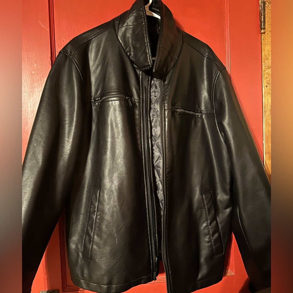 Men’s Lined Leather Jacket. XL DOCKERS